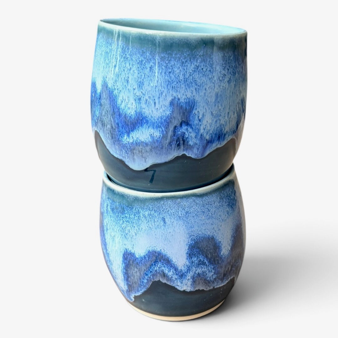 Ceramic Wine Tumbler - Coastal Wave | Deep Sea