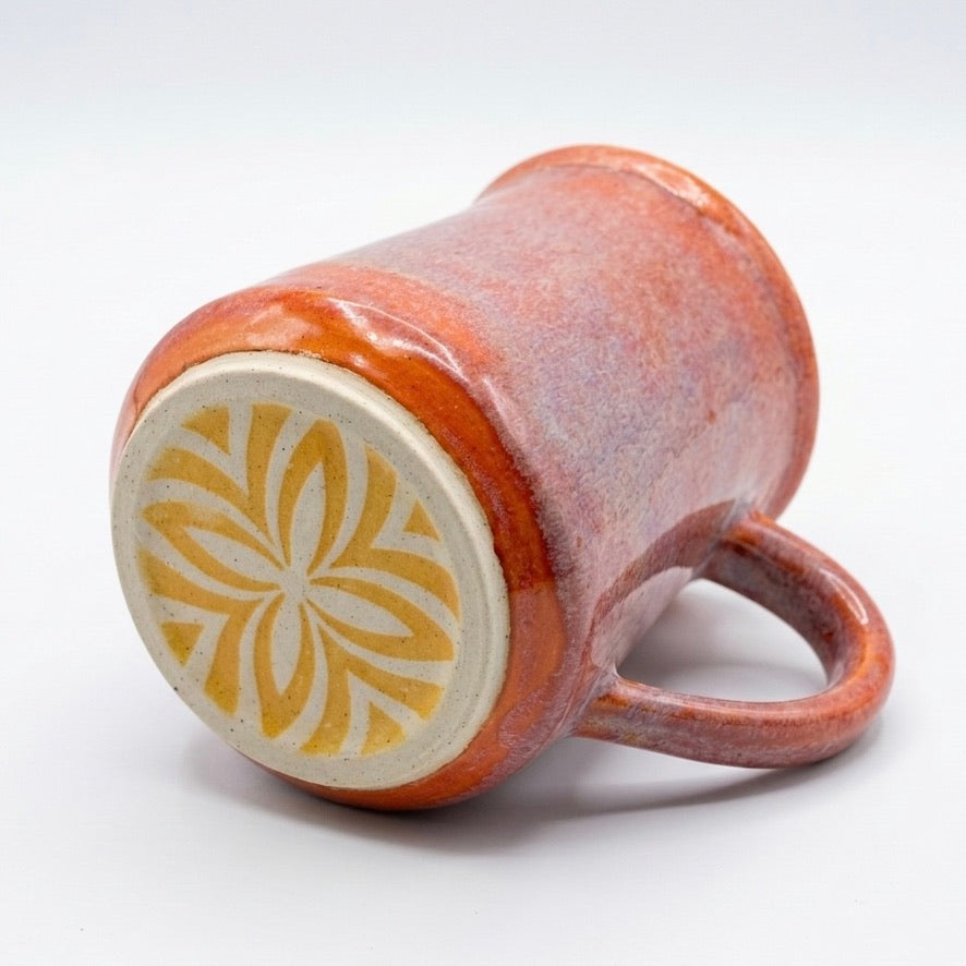 Ceramic Mug - Coastal Wave | Salmon & White