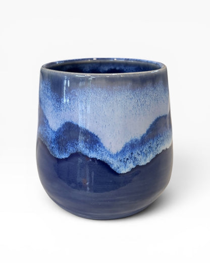 Ceramic Wine Tumbler - Coastal Wave | Gold Whale
