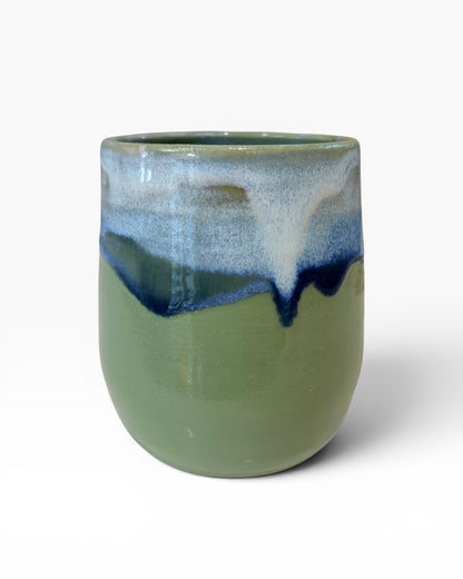 Ceramic Wine Tumbler - Coastal Wave | Sage Green