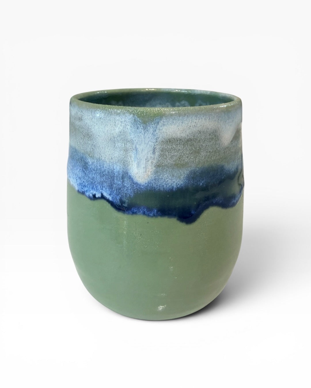Ceramic Wine Tumbler - Coastal Wave | Sage Green