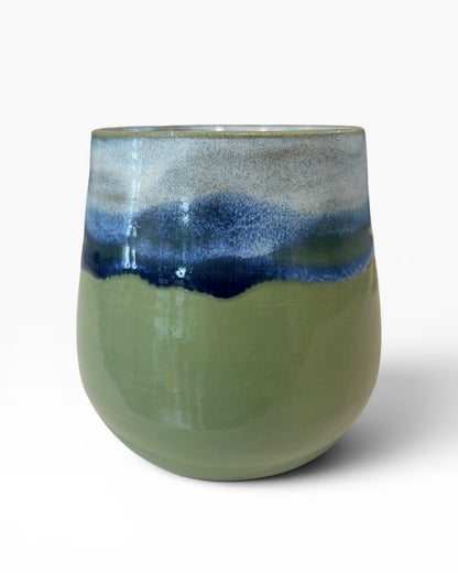 Ceramic Wine Tumbler - Coastal Wave | Sage Green