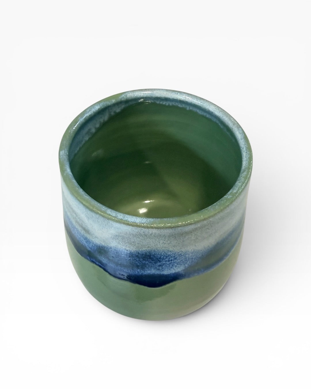 Ceramic Wine Tumbler - Coastal Wave | Sage Green