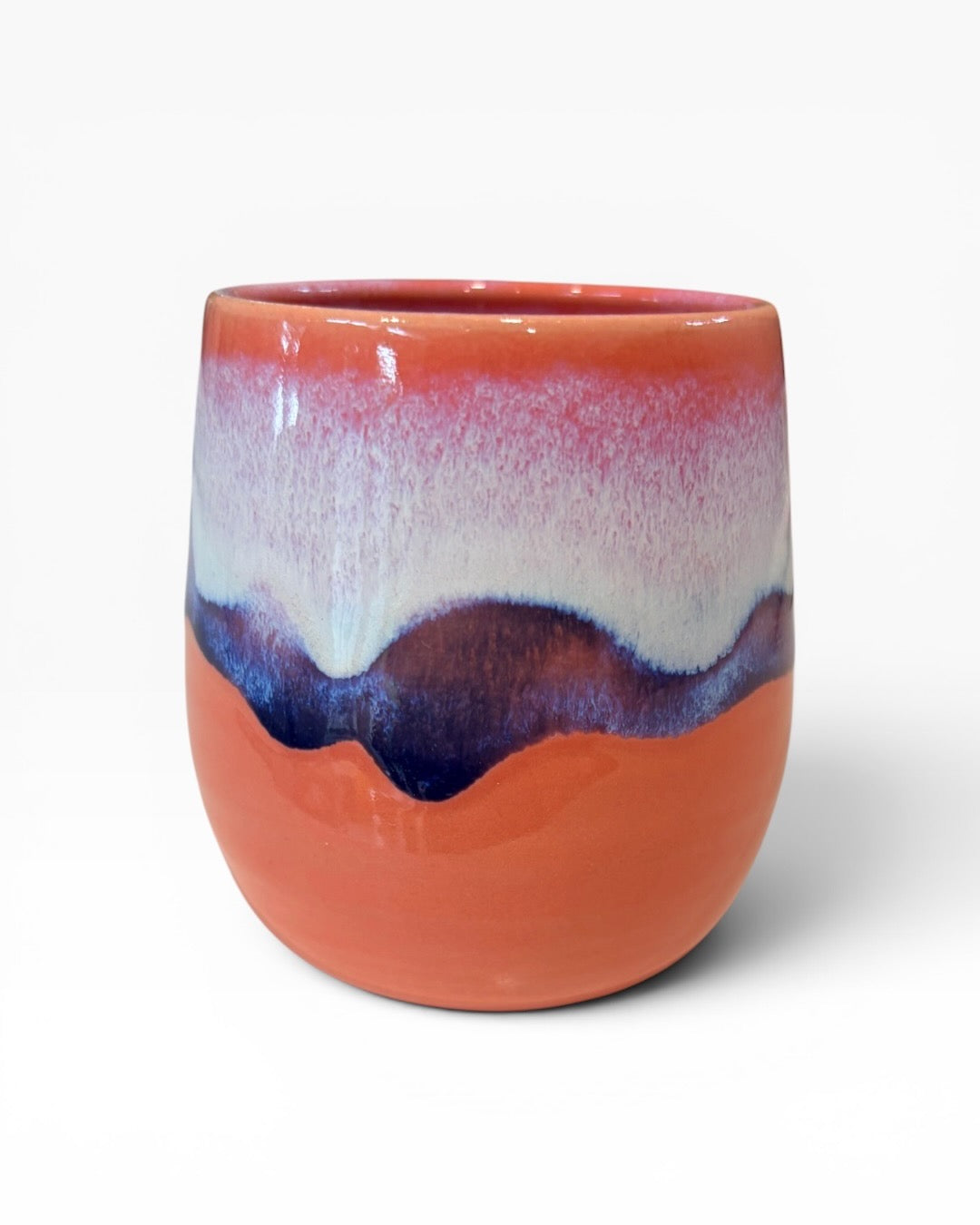 Ceramic Wine Tumbler - Coastal Wave | Salmon