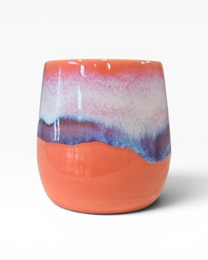 Ceramic Wine Tumbler - Coastal Wave | Salmon
