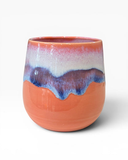 Ceramic Wine Tumbler - Coastal Wave | Salmon
