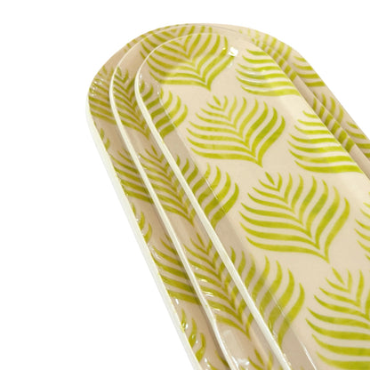 Handmade Set of Trays | Chartruese Green Fern