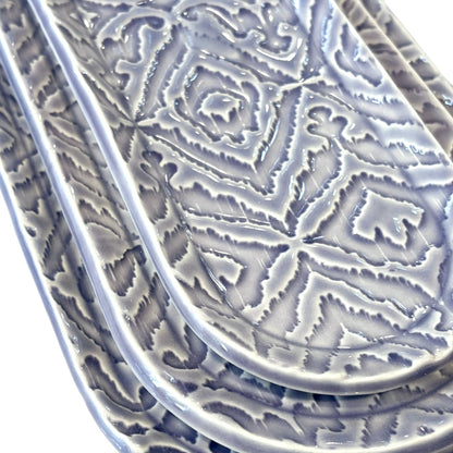 Handmade Set of Trays | Purple Ikat