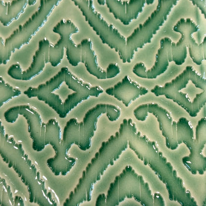 Handmade Set of Trays | Green Ikat
