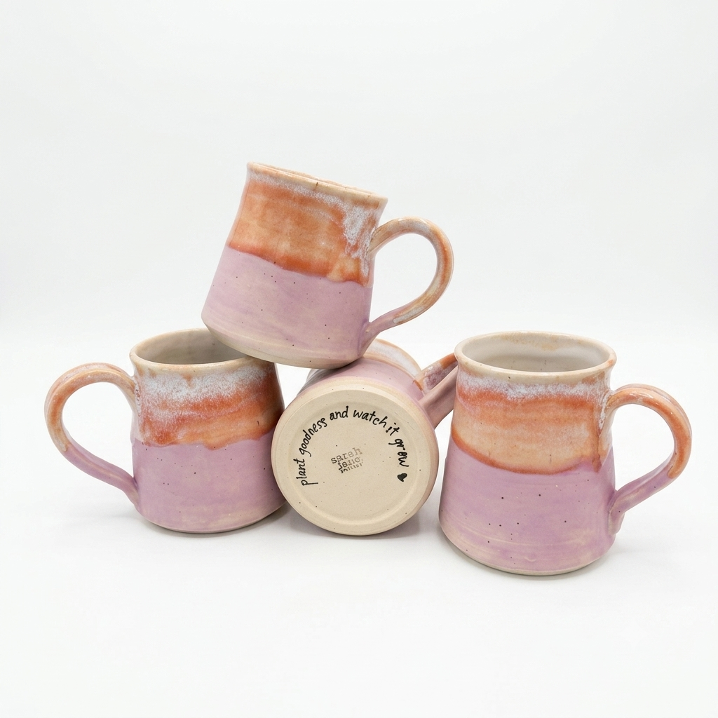 Ceramic Mug - Coastal Wave | Lilac & Salmon