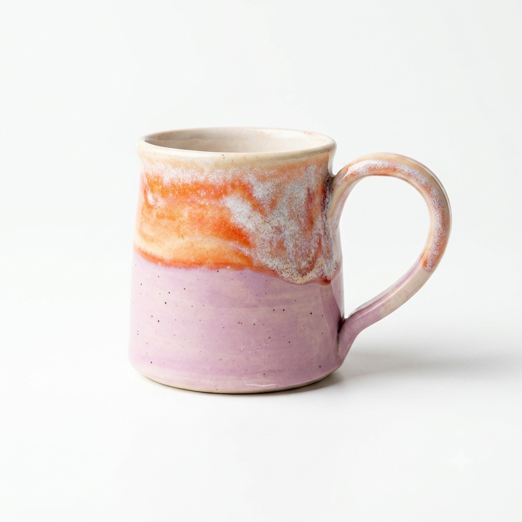 Ceramic Mug - Coastal Wave | Lilac & Salmon