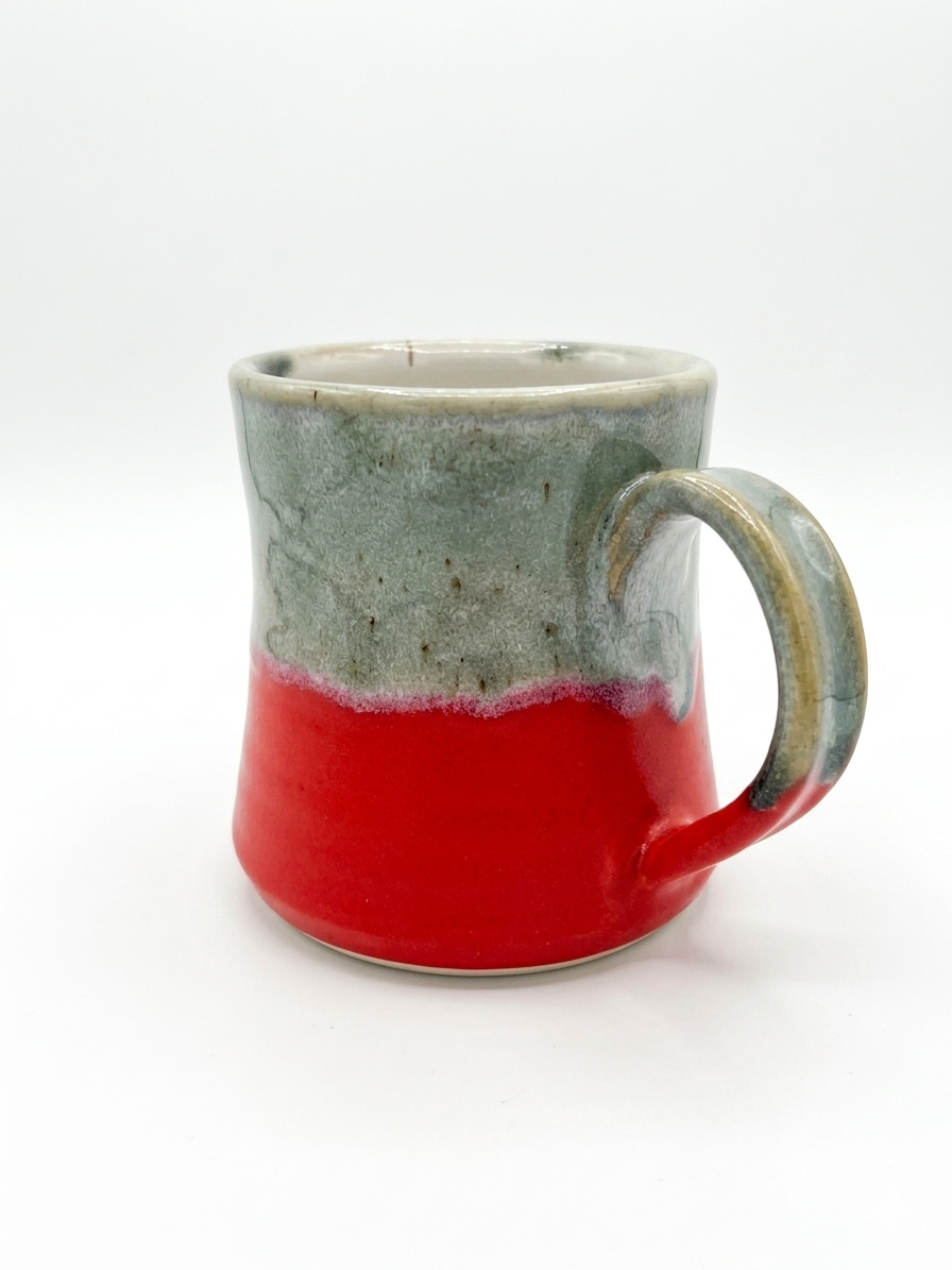 Ceramic Mug - Coastal Wave | Red & Teal