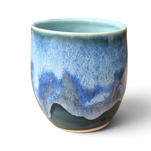 Ceramic Wine Tumbler - Coastal Wave | Deep Sea