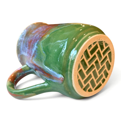 Ceramic Mug - Coastal Wave | Ivy Green & Orange