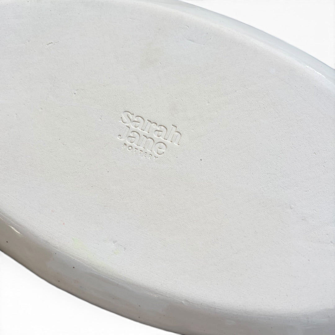 Handmade Ceramic Platter - Whimsical Poppy