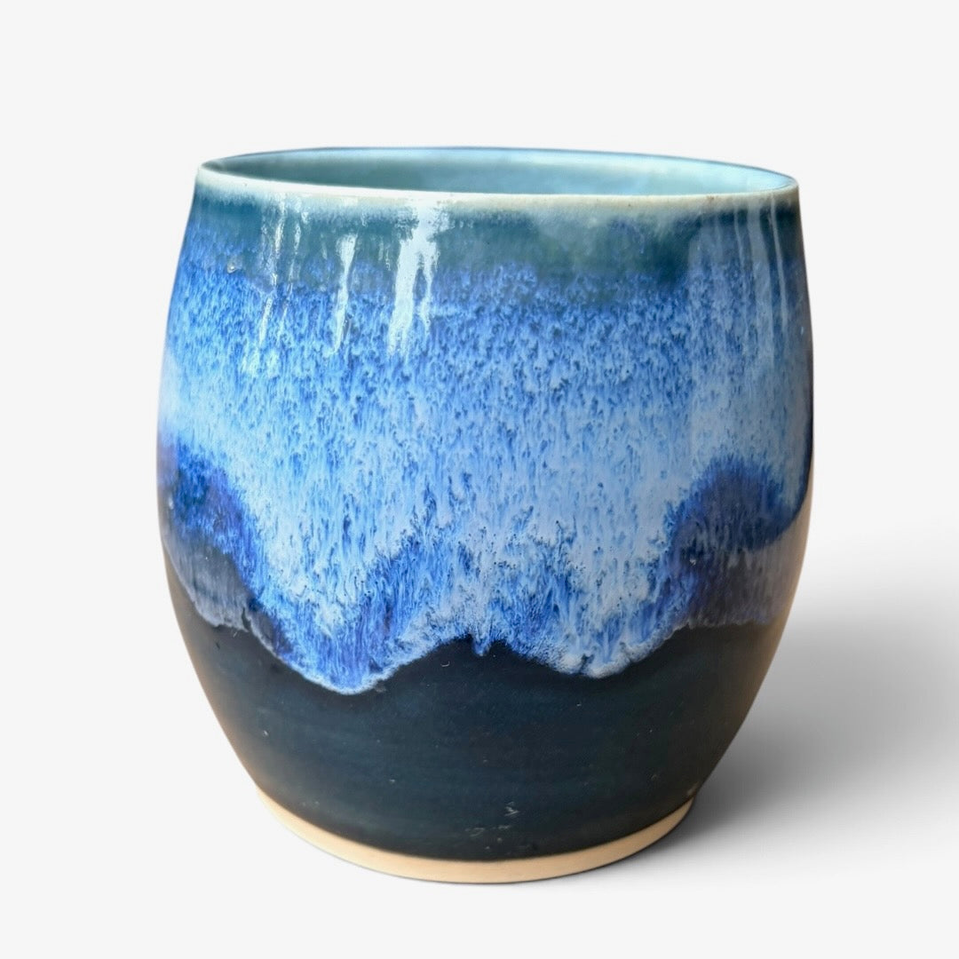 Ceramic Wine Tumbler - Coastal Wave | Deep Sea